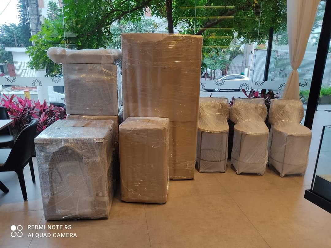 Itens embalados prontos para transporte